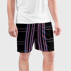 Шорты спортивные мужские Neon red blue black, цвет: 3D-принт — фото 2