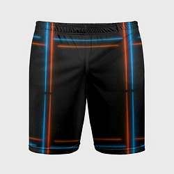 Шорты спортивные мужские Neon black red blue, цвет: 3D-принт