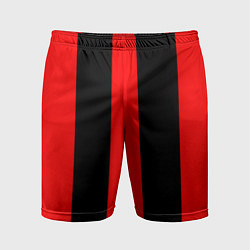 Шорты спортивные мужские Color black red lines, цвет: 3D-принт