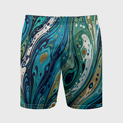 Мужские спортивные шорты Сине-зеленый абстрактный узор