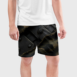 Шорты спортивные мужские Порванная камуфляжная ткань с металлом, цвет: 3D-принт — фото 2