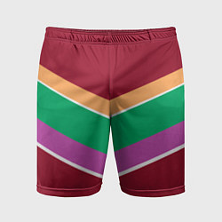 Мужские спортивные шорты Тёмный красный с полосами