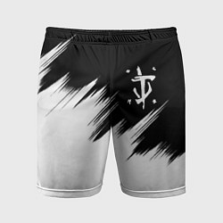 Шорты спортивные мужские Doom краски черно белый, цвет: 3D-принт
