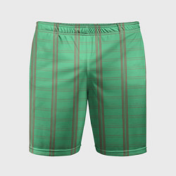 Мужские спортивные шорты Color green cage brown stripes