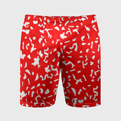 Шорты спортивные мужские Красный яркий камуфляж, цвет: 3D-принт