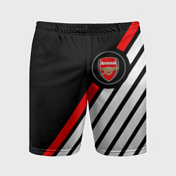 Шорты спортивные мужские Арсенал геометрия полосы, цвет: 3D-принт