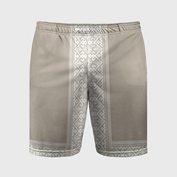 Шорты спортивные мужские Славянский орнамент-вышиванка рубаха, цвет: 3D-принт