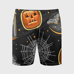 Шорты спортивные мужские Атмосфера хэллоуина, цвет: 3D-принт