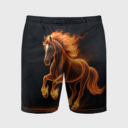 Шорты спортивные мужские Китайский огненный жеребец, цвет: 3D-принт