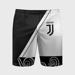 Шорты спортивные мужские Ювентус геометрия полосы текстура, цвет: 3D-принт