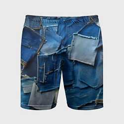 Мужские спортивные шорты Denim patchwork - ai art fantasy