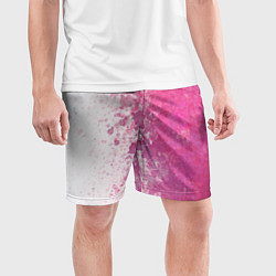 Шорты спортивные мужские Белый и розовый, цвет: 3D-принт — фото 2