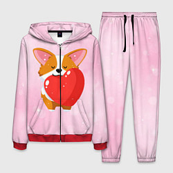 Костюм мужской Милый корги, цвет: 3D-красный