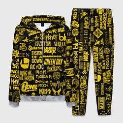 Костюм мужской Логотипы рок групп GOLD, цвет: 3D-меланж