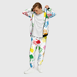 Костюм мужской Цветные ладошки - Детский узор, цвет: 3D-черный — фото 2