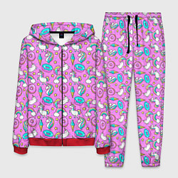 Костюм мужской Единороги и пончики, цвет: 3D-красный