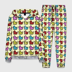 Костюм мужской Утиный фон Утки Ducks, цвет: 3D-меланж