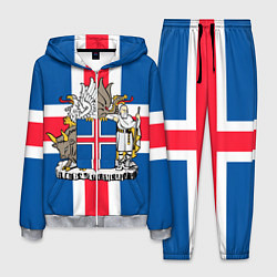 Костюм мужской Флаг и Герб Исландии цвета 3D-меланж — фото 1