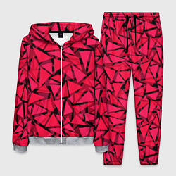Костюм мужской Красно-черный полигональный, цвет: 3D-меланж