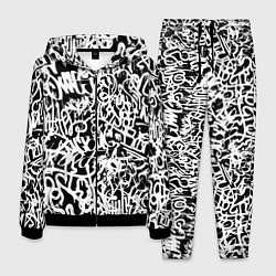 Мужской костюм Graffiti white on black