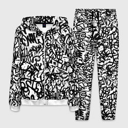 Мужской костюм Graffiti black on white