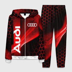 Костюм мужской AUDI АУДИ SPORT СПОРТ RED AND BLACK, цвет: 3D-белый