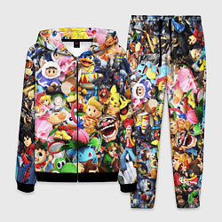 Костюм мужской SUPER SMASH BROS ГЕРОИ ИГРЫ, цвет: 3D-черный