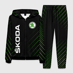 Костюм мужской Skoda Шкода Полосы, цвет: 3D-черный