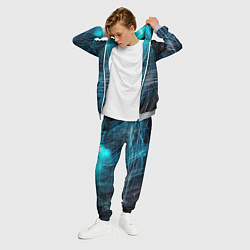 Костюм мужской Неоновые волны и линии - Голубой, цвет: 3D-меланж — фото 2