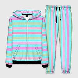 Мужской костюм Pink turquoise stripes horizontal Полосатый узор