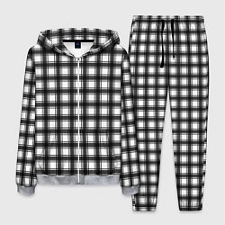 Мужской костюм Black and white trendy checkered pattern