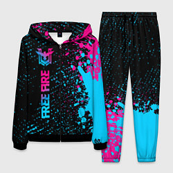 Костюм мужской Free Fire - neon gradient: по-вертикали, цвет: 3D-черный
