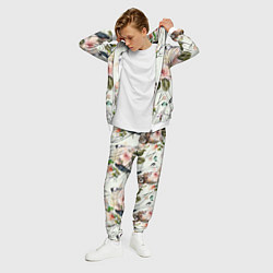 Костюм мужской Цветы Нарисованные Магнолии и Птицы, цвет: 3D-белый — фото 2