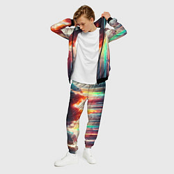 Костюм мужской Яркие светящиеся осколки, цвет: 3D-черный — фото 2