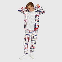 Костюм мужской Геометрический узор Орион красно-синий на белом, цвет: 3D-красный — фото 2