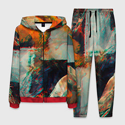 Костюм мужской Картинный холст со множеством красок, цвет: 3D-красный
