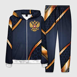 Костюм мужской Blue & gold герб России, цвет: 3D-белый