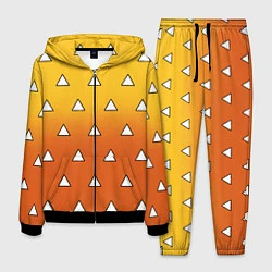 Костюм мужской Оранжевое кимоно с треугольниками - Зеницу клинок, цвет: 3D-черный