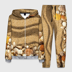 Костюм мужской Ракушки на песчаном берегу, цвет: 3D-меланж