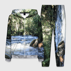 Костюм мужской Течёт река в лесу, цвет: 3D-меланж