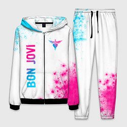 Мужской костюм Bon Jovi neon gradient style: надпись, символ