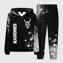 Костюм мужской Ramones и рок символ на темном фоне, цвет: 3D-черный