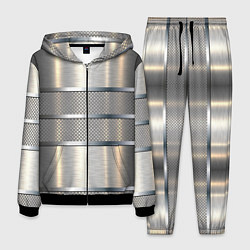 Костюм мужской Металлические полосы - текстура алюминия, цвет: 3D-черный