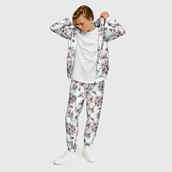 Костюм мужской Цветы сакуры на акварельном фоне - паттерн, цвет: 3D-белый — фото 2