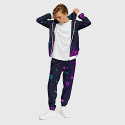 Костюм мужской Светящиеся неоновые квадраты, цвет: 3D-белый — фото 2