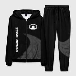 Мужской костюм Great Wall speed на темном фоне со следами шин: на