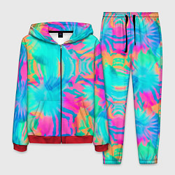 Костюм мужской Кислотный тай-дай: паттерн, цвет: 3D-красный