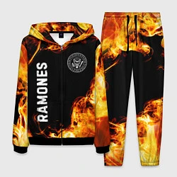 Костюм мужской Ramones и пылающий огонь, цвет: 3D-черный