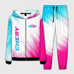 Мужской костюм Chery neon gradient style: надпись, символ