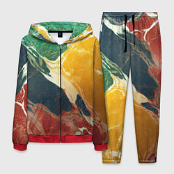 Костюм мужской Мраморная радуга, цвет: 3D-красный